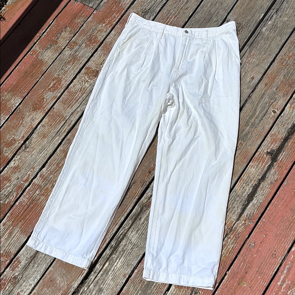 Madewell White Harlow trouser Wide Leg Jeans